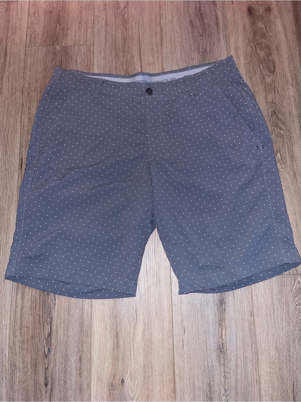 Men's Gray Polka Dot Stretch Shorts